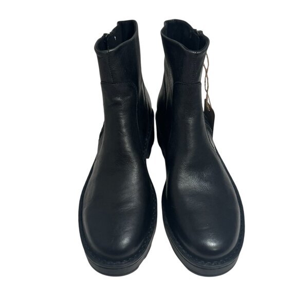 Born Women Tricia Black Leather Moto Biker Zip Ankle Boots size 10 NEW - Picture 4 of 6